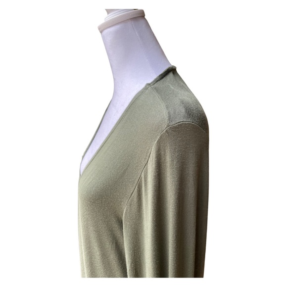 Lilian XL long cardigan in olive color - Picture 3 of 8